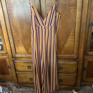 Women’s striped pant jumpsuit size large